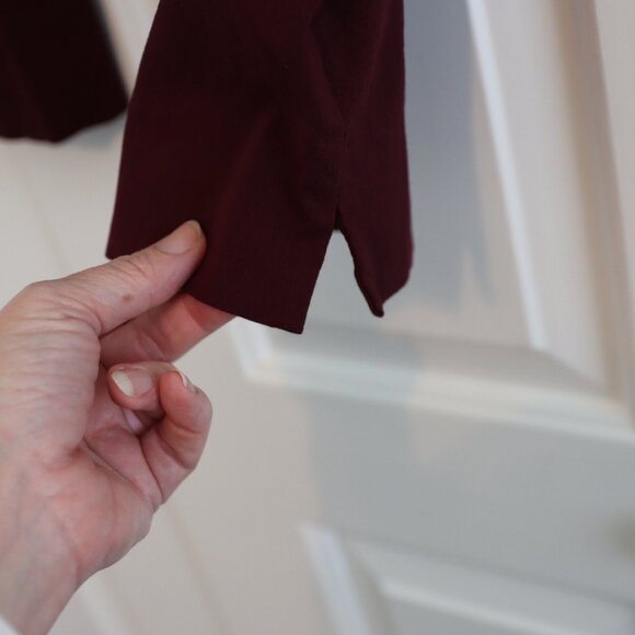 Zac & Rachel Pull On Ankle Stretch Pants Tapered Burgundy Nylon Womens Size 10 - Picture 13 of 14
